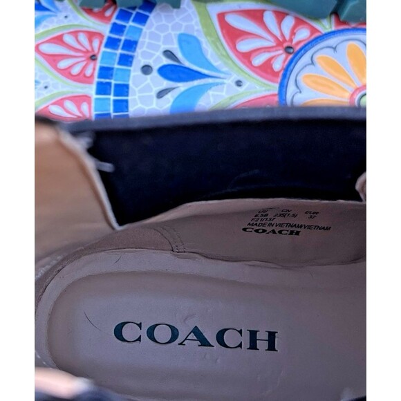 Coach Joey C5878 Womens Sz 6.B Black Green Leather Platform Chelsea Booties NEW - Picture 8 of 10